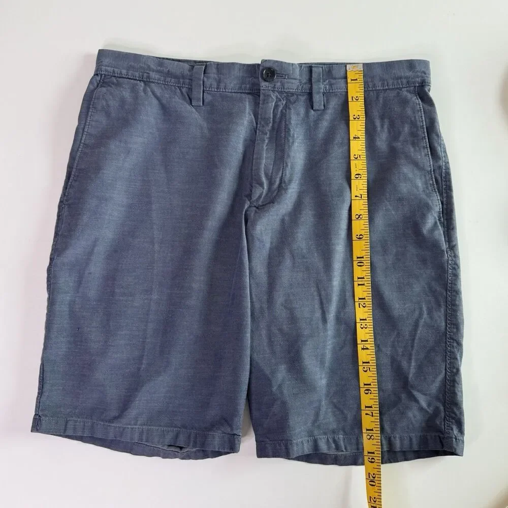 BANANA REPUBLIC Mens Sz 32 VNTG Flat Front Aiden Shorts Blue Heather Preppy Y2K